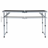 VIDAXL Camping Tabelle zusammenklappbar 120 x 60 cm Aluminiumgrau