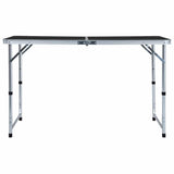 VIDAXL Camping Tabelle zusammenklappbar 120 x 60 cm Aluminiumgrau