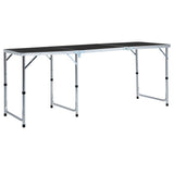 VIDAXL Camping Tabelle zusammenklappbar 180 x 60 cm Aluminiumgrau