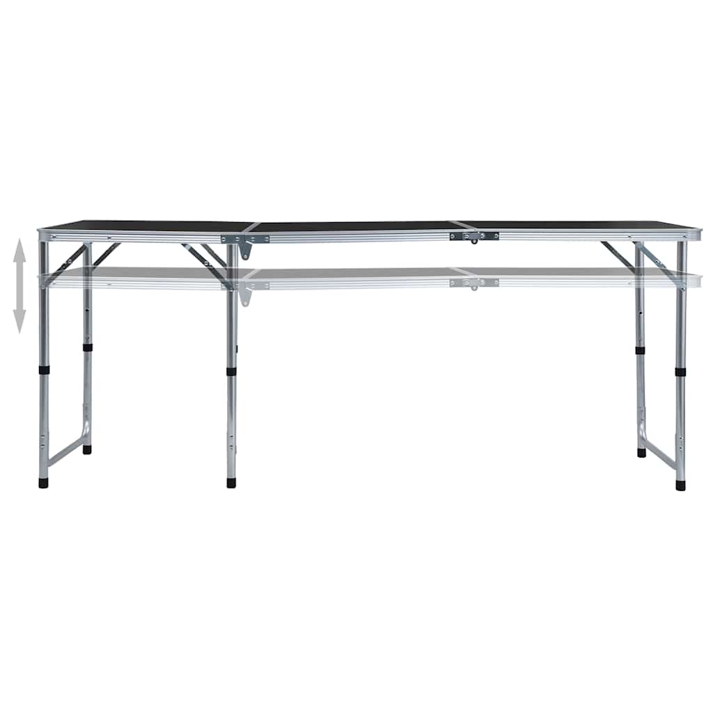 VIDAXL Camping Tabelle zusammenklappbar 180 x 60 cm Aluminiumgrau