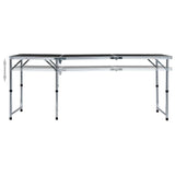 VIDAXL Camping Tabelle zusammenklappbar 180 x 60 cm Aluminiumgrau