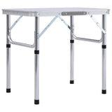 Vidaxl Camping Tabelle zusammenklappbar 60 x 45 cm Aluminium Weiß