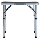 Vidaxl Camping -Tabelle zusammenklappbar 60 x 45 cm Aluminiumgrau