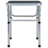 Vidaxl Camping -Tabelle zusammenklappbar 60 x 45 cm Aluminiumgrau