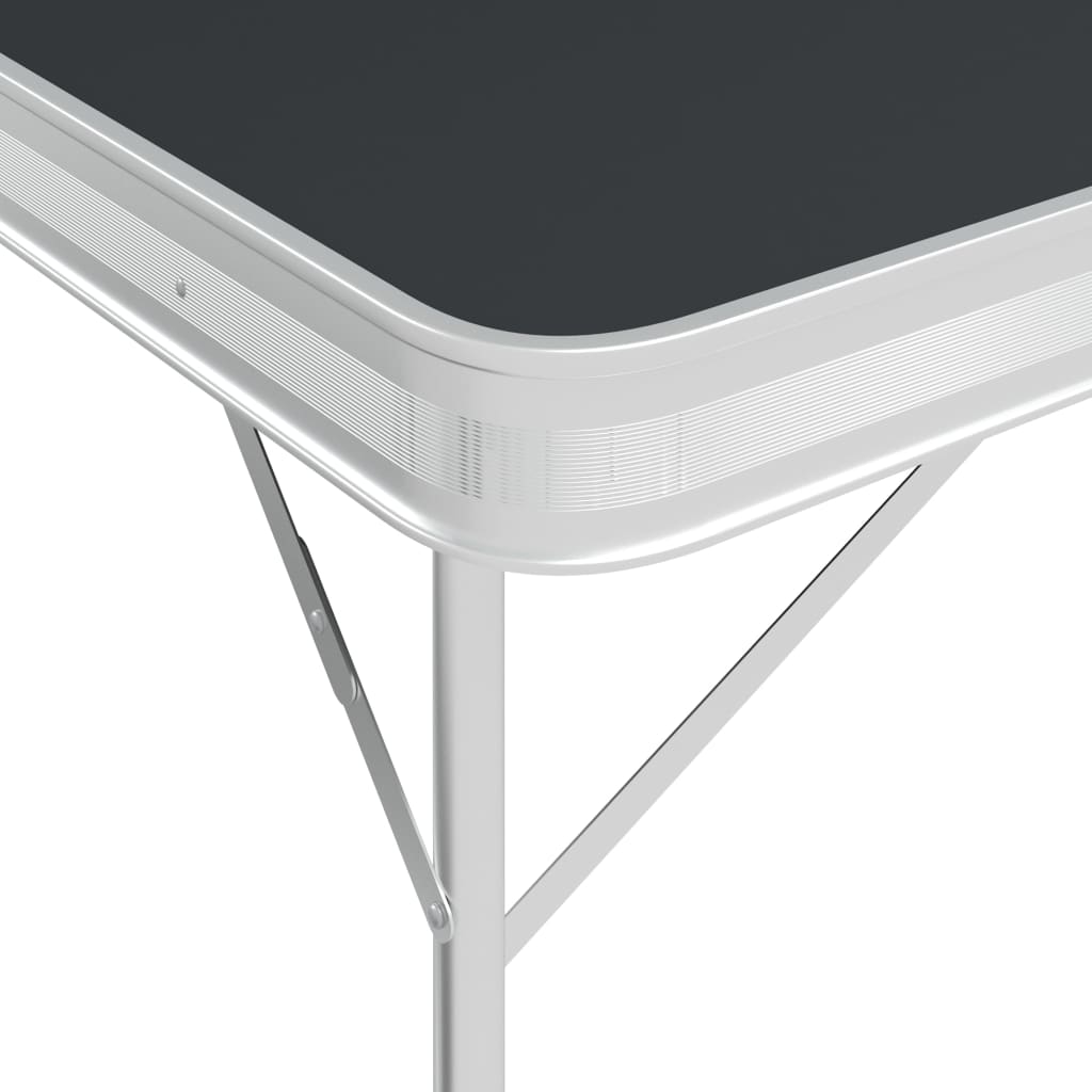 Vidaxl Camping Table je zgrožena z 2 klopi aluminijasta siva