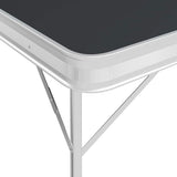 Vidaxl Camping Table zusammenklappbar mit 2 Bänken Aluminiumgrau