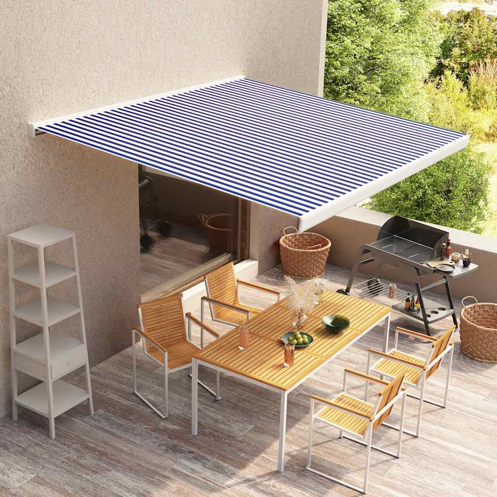 Vidaxx Markisentuch 500x300 cm Canvas blau und weiß