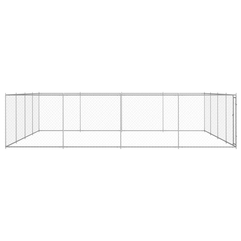 Vidaxl Hond Kennel fir Baussent 760x760x18 cm Galavaniséiert Stol