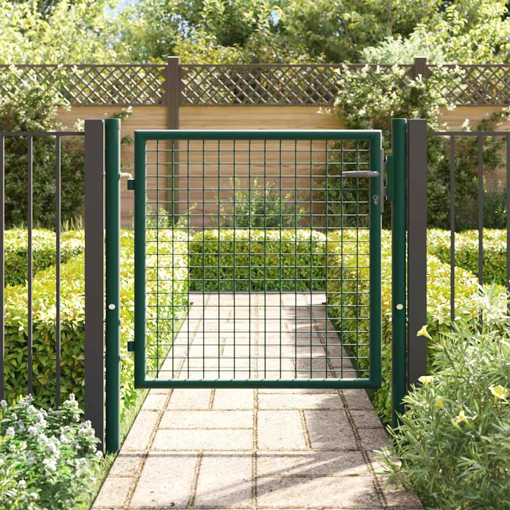 Vidaxl poort 100x75 cm staal groen