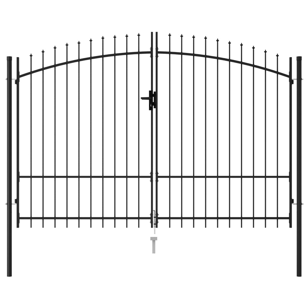 Vidaxl port with pointed top double 3x2 m steel black