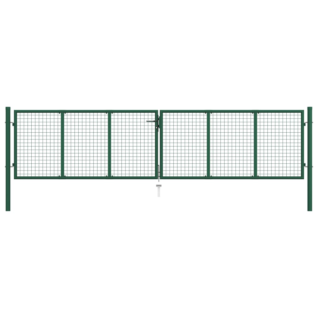 Vidaxl Gaaspoort 390x75 cm en acier vert