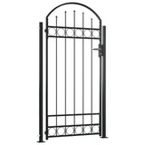 Porta Vidaxl con top curvo e 2 pali 105x204 cm nero