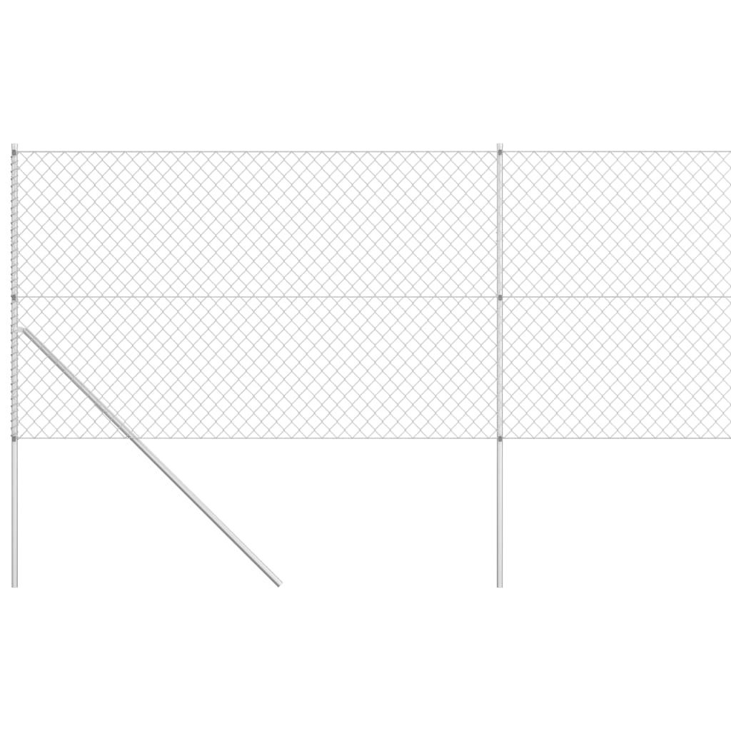 Vidaxl mesh hegn med poler 15x1,5 m galvaniseret stål sølvfarvet