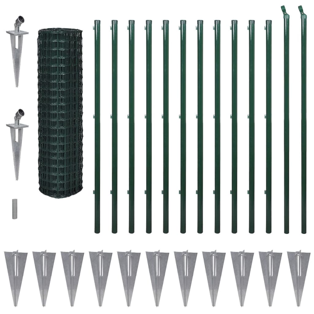 VidaXL Hek 25x1,7 m staal groen