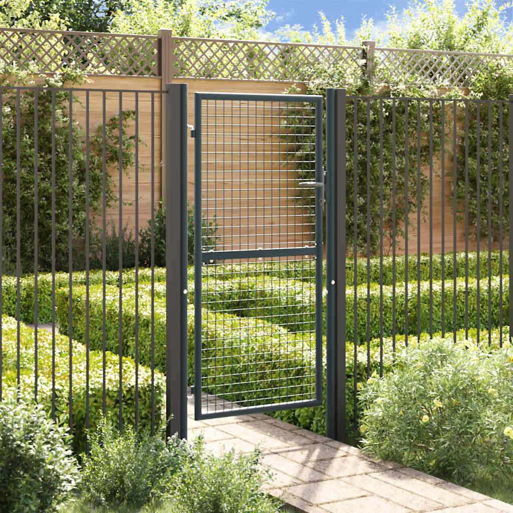 Vidaxl Gaaspoort 100x255 cm verzinkter Stahlgrau grau