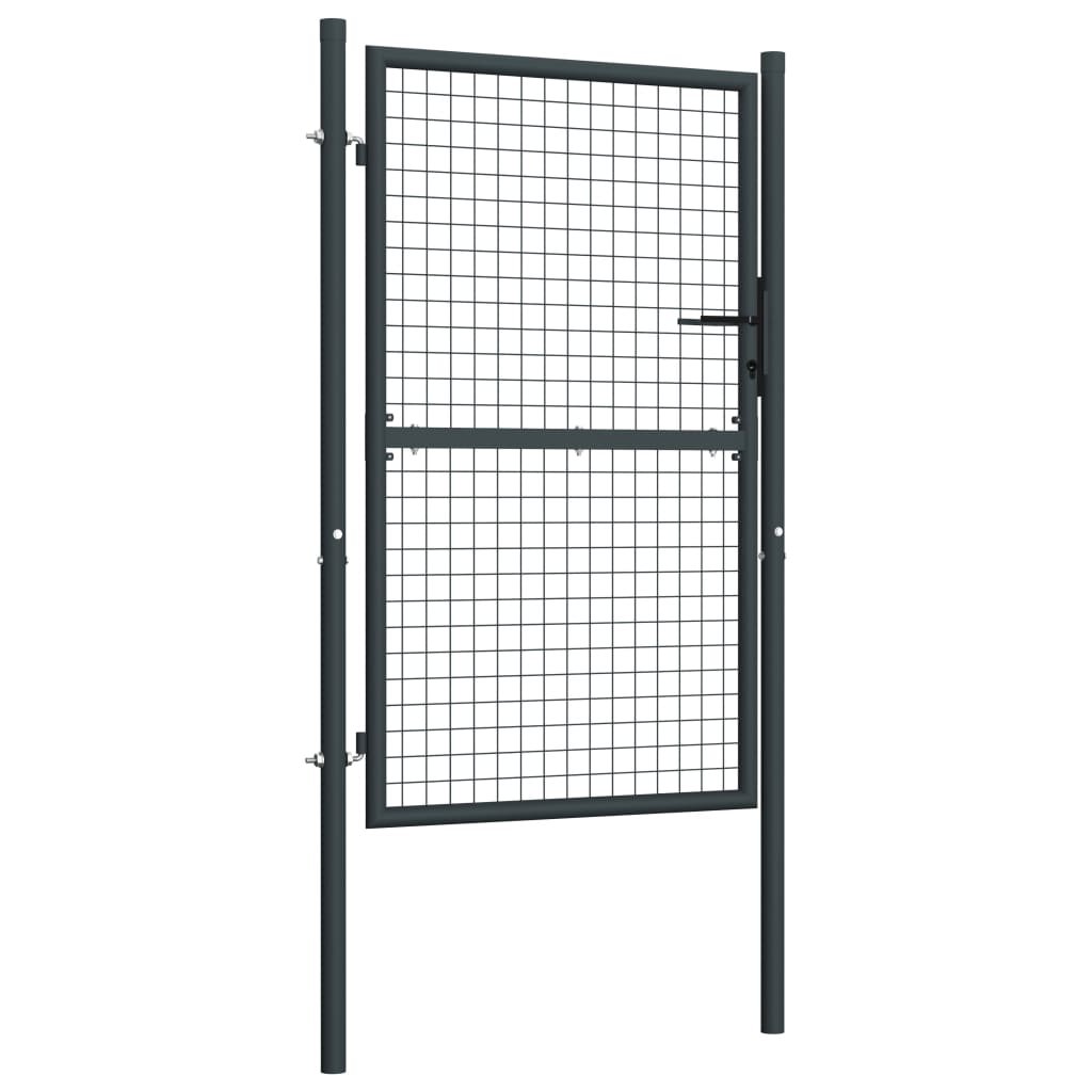 Vidaxl Gaaspoort 100x250 cm Galvanized steel gray