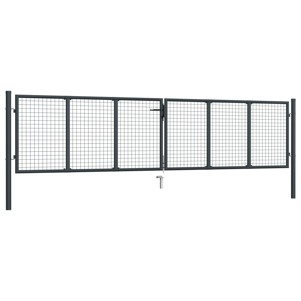 Vidaxl Gaapoort 400x125 cm de acero galvanizado gris