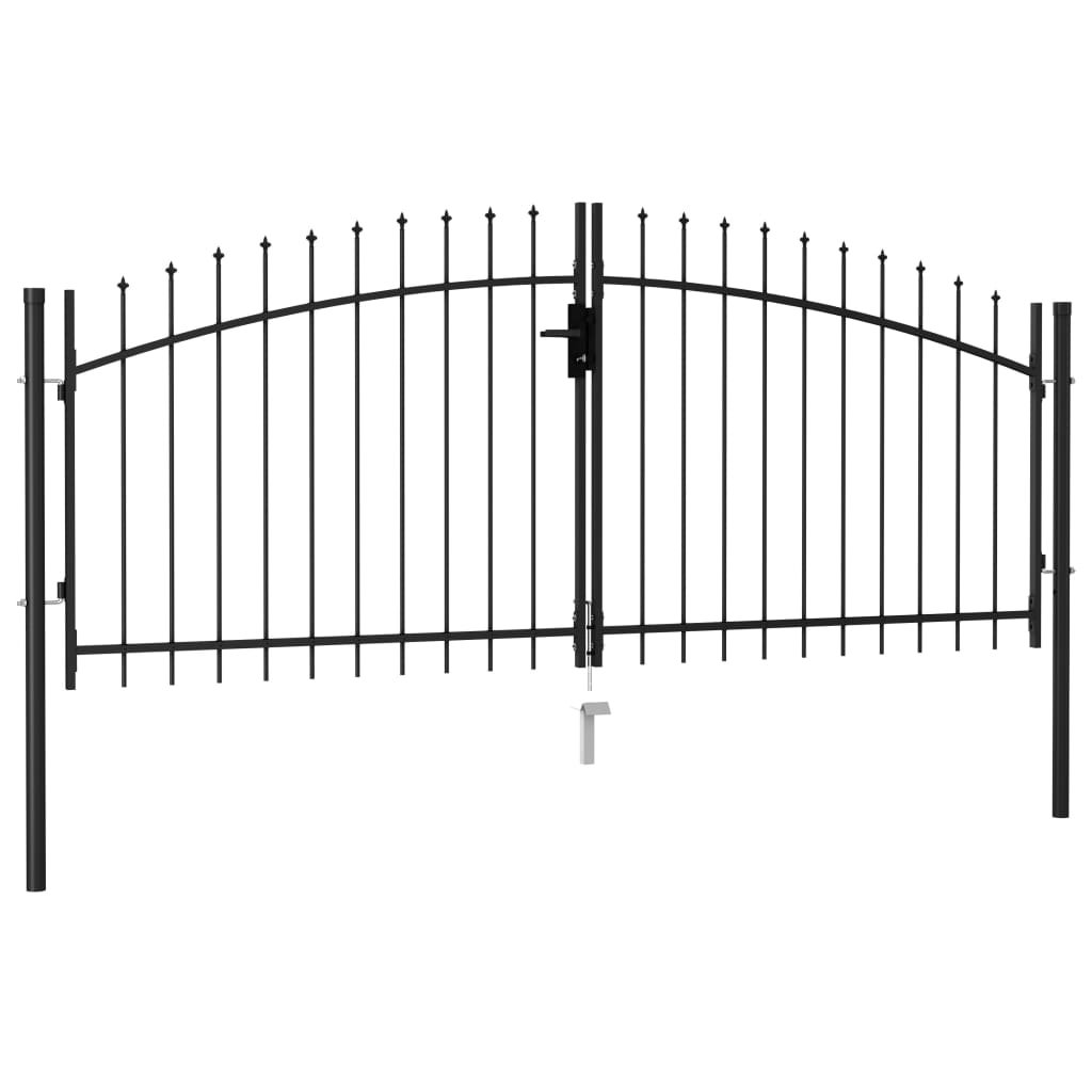 Vidaxl Port s špičatým horním dvojitým 3x1,25 m Steel Black