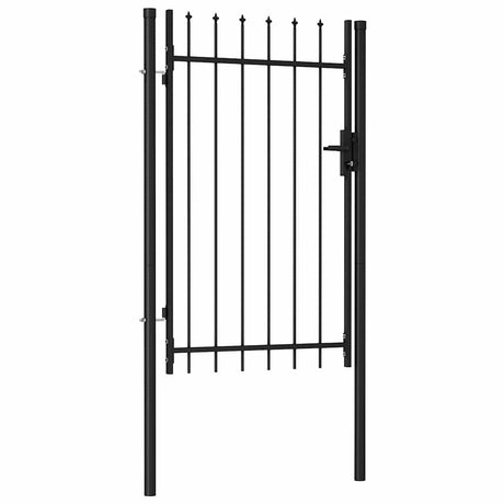 VIDAXL -Anschluss mit spitzen Oberteil nur 1x1,5 m Stahlschwarz