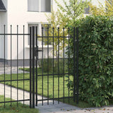 VIDAXL -Anschluss mit spitzen Oberteil nur 1x1,5 m Stahlschwarz