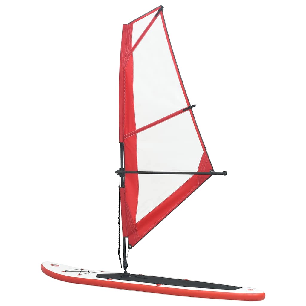 Vidaxl Stand-Up paddleboard inflatable with sailing set red and white