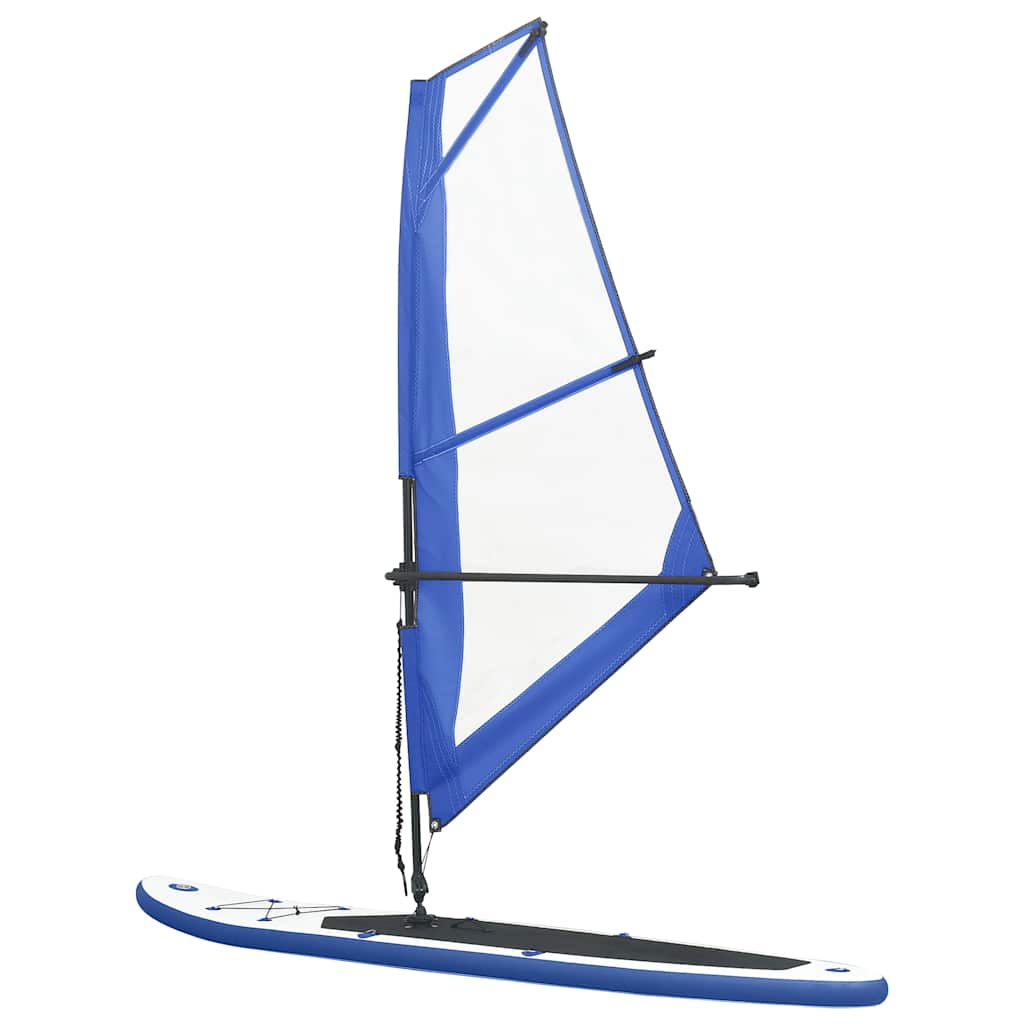 Paddleboard di Vidaxl stand-up gonfiabile con set di navigazione blu e bianco