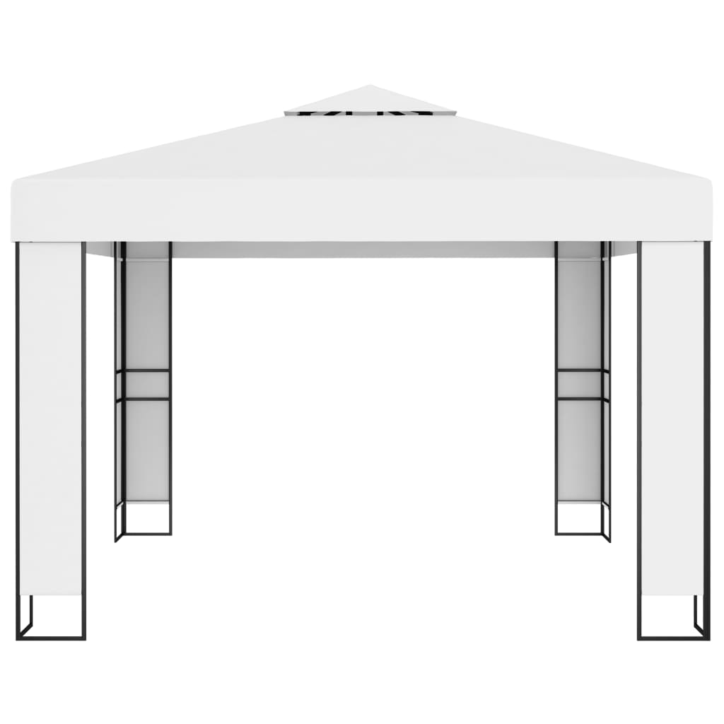 Vidaxl Arbor z dvojno streho 3x3 m bela