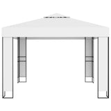 Vidaxl Arbor con doppio tetto 3x3 m bianco