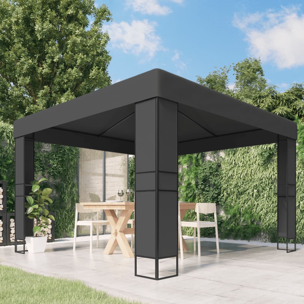 Vidaxl Arbor con doppio tetto 3x3 m antracite