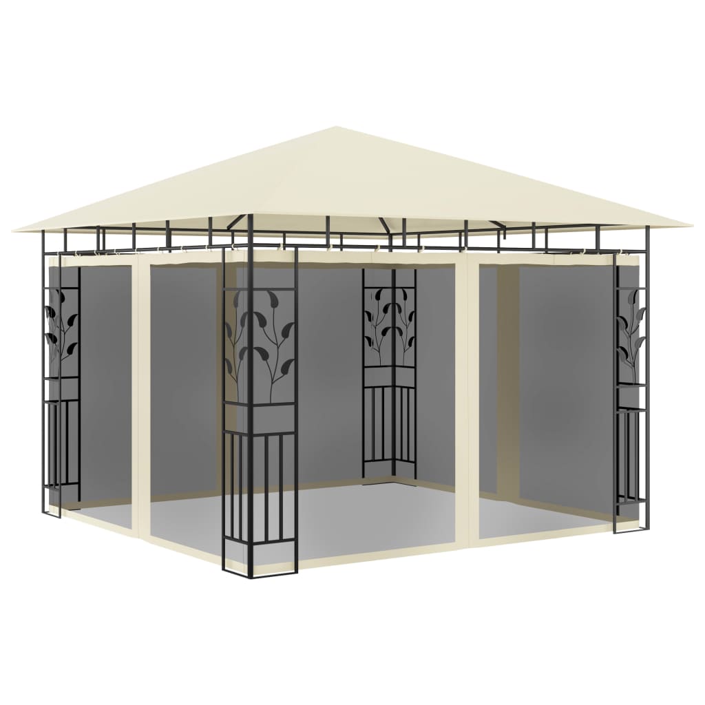 Vidaxl Arbor med myggnät 180 g m² 3x3x2,73 m kräm