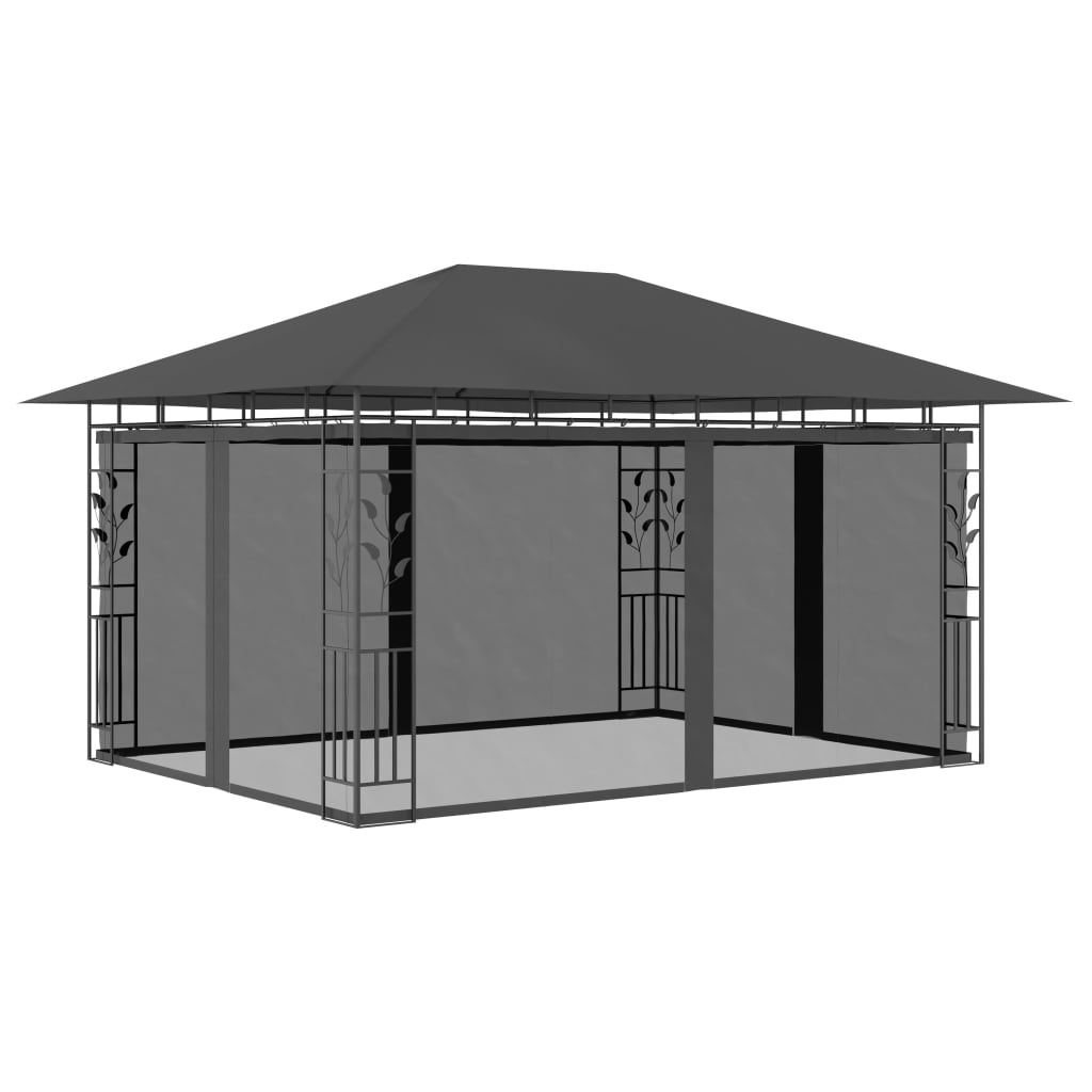 Vidaxl Arbor s komarjem neto 180 g m² 4x3x2,73 m antracit