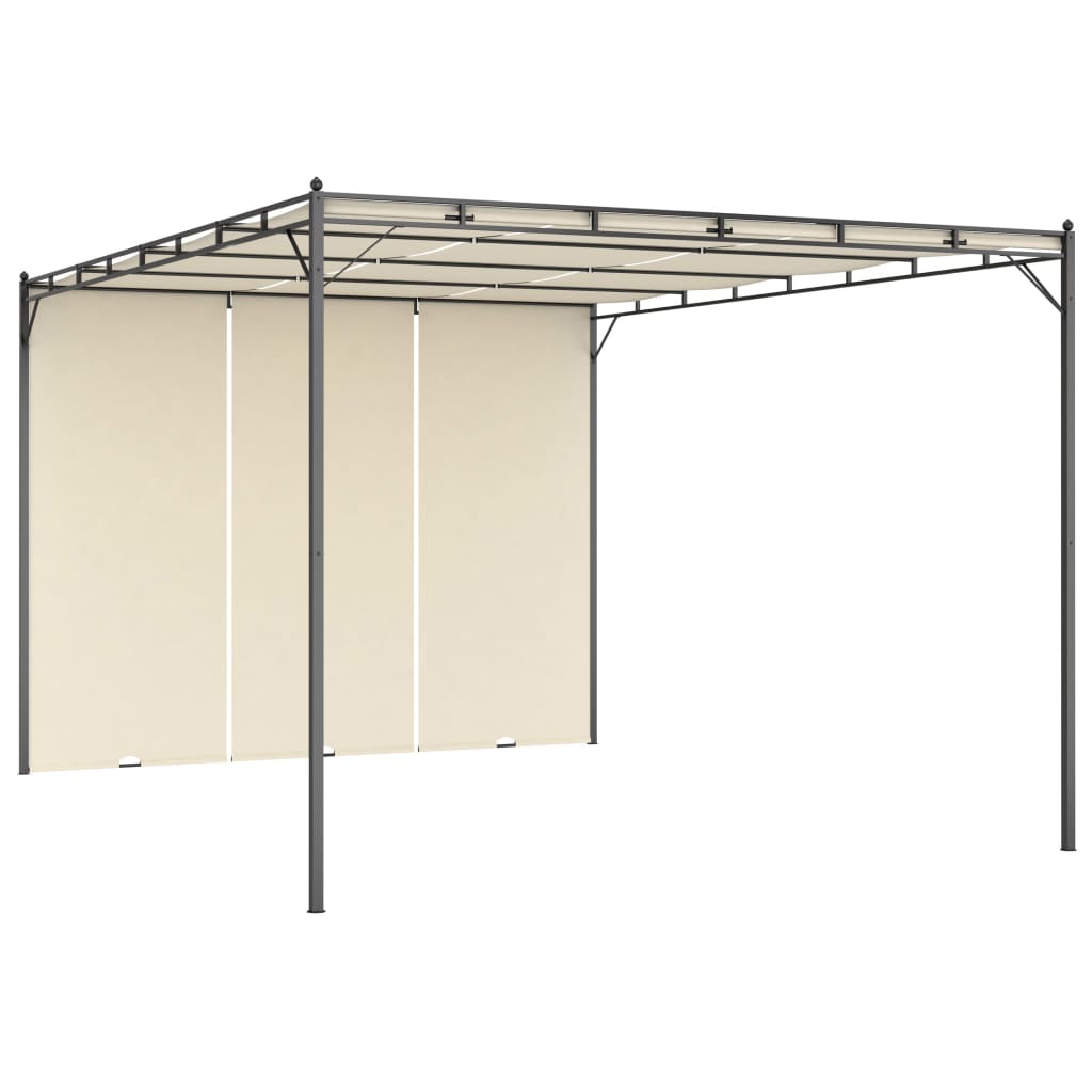 Vidaxl Garden Practor with side curtain 4x3x2.25 m cream