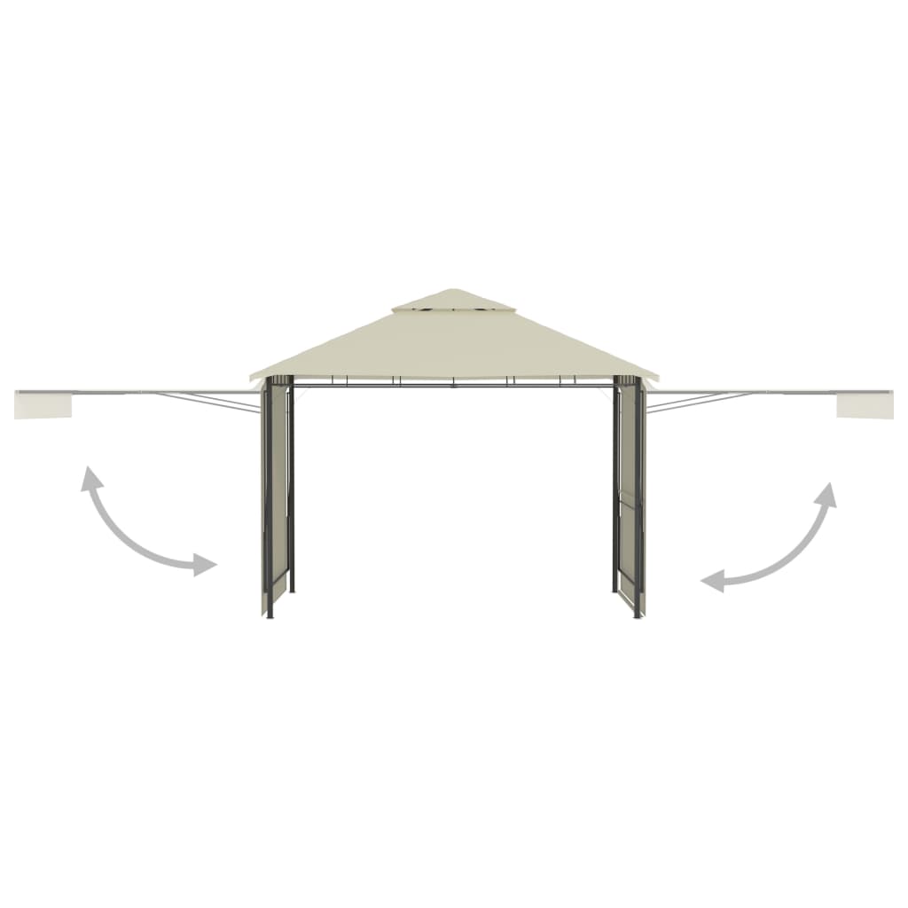 Vidaxl Arbor con tetti estensibili 180 g m² 3x3x2,75 m crema