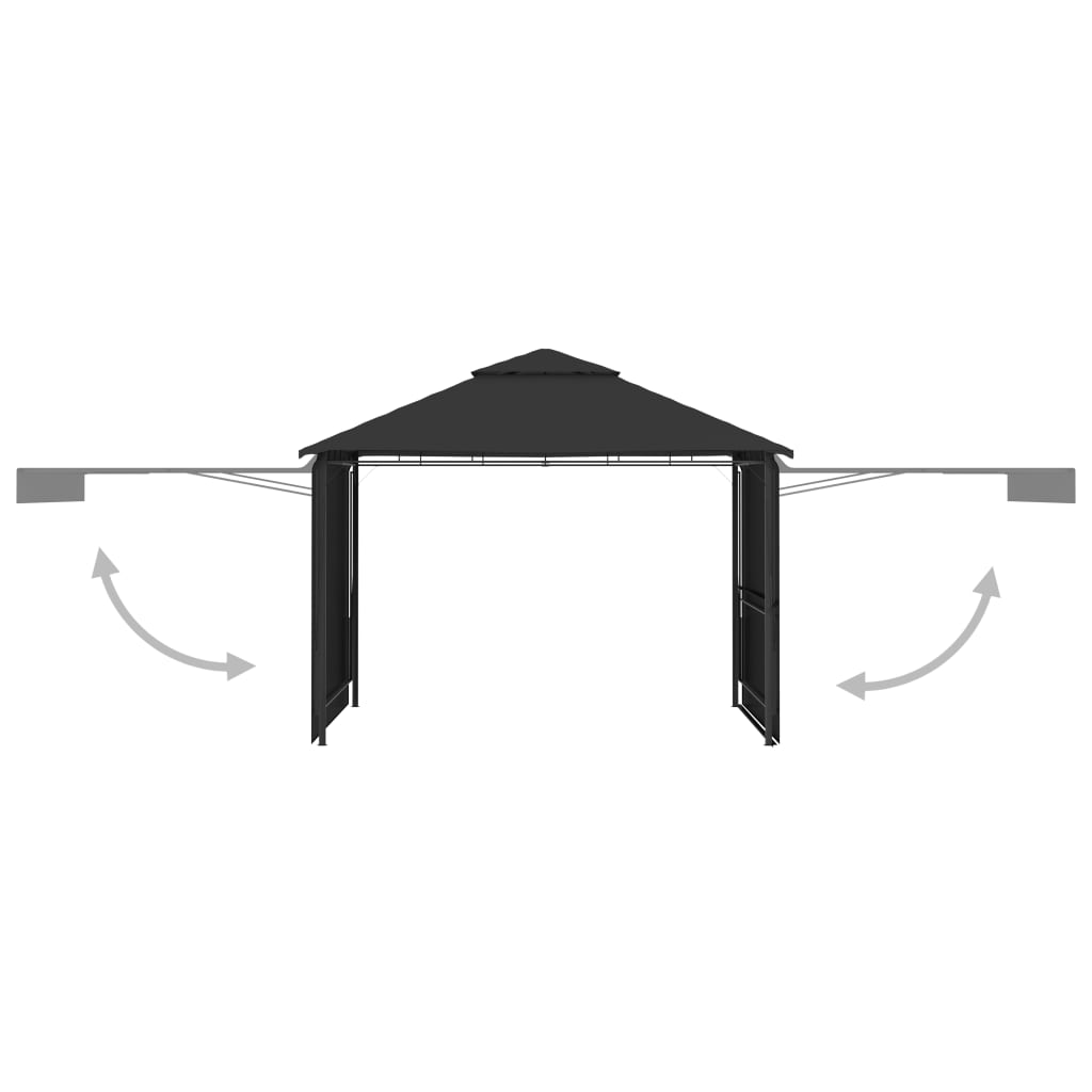 Arbor vidaxl avec toits extensibles 180 g m² 3x3x2,75 m anthracite