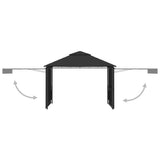 Vidaxl arbor with extendable roofs 180 g m² 3x3x2.75 m anthracite