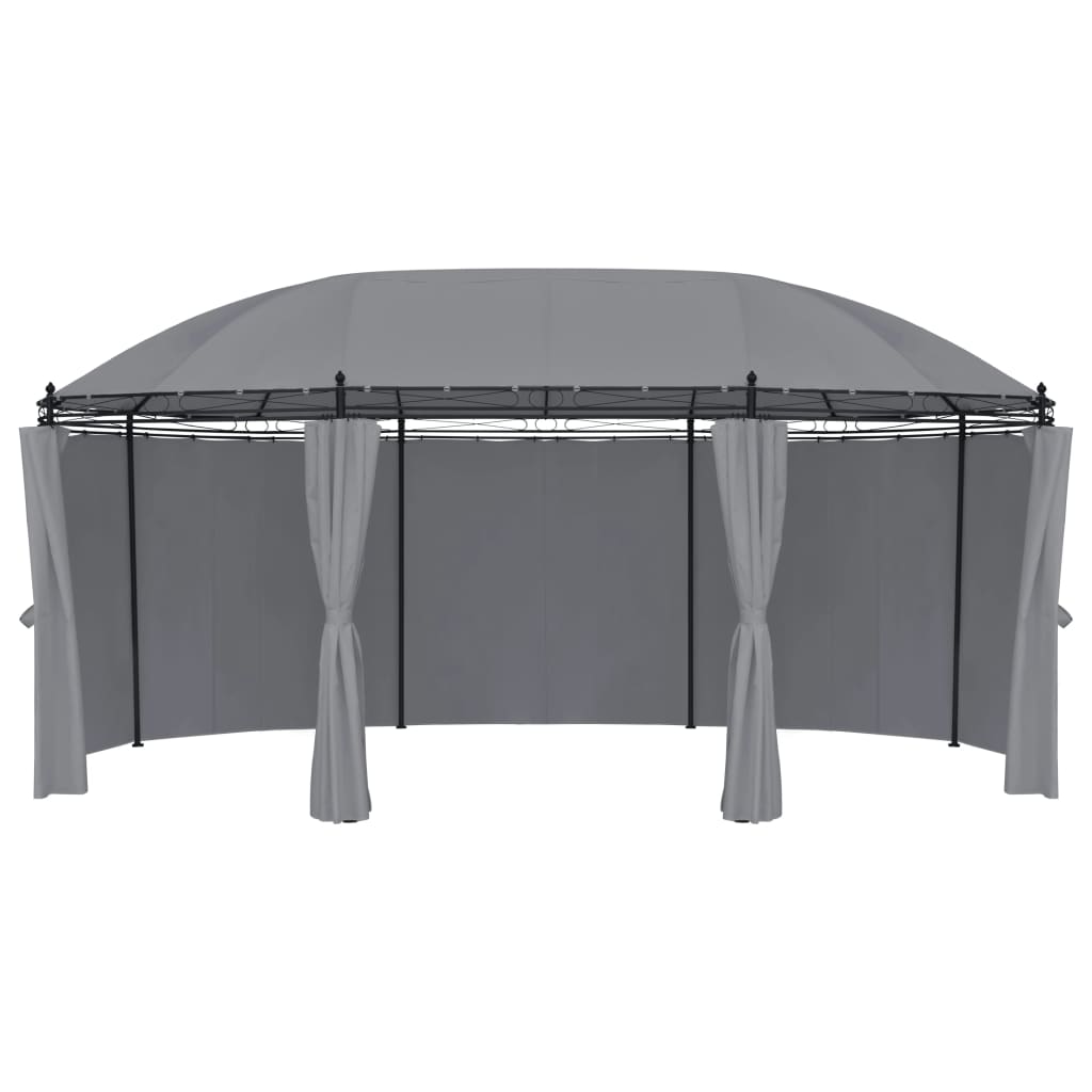 Vidaxl arbor with curtains 520x349x255 cm anthracite -colored