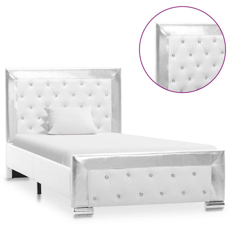 Vidaxl bedframe kunstleer wit 90x200 cm