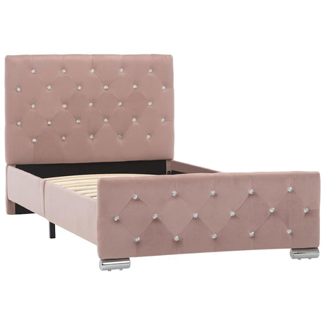 Vidaxl bedframe fluweel roze 90x200 cm