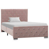 Vidaxl bedframe fluweel roze 100x200 cm
