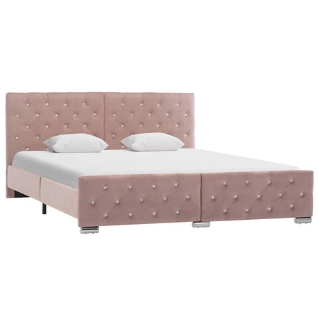 Vidaxl bedframe fluweel roze 160x200 cm