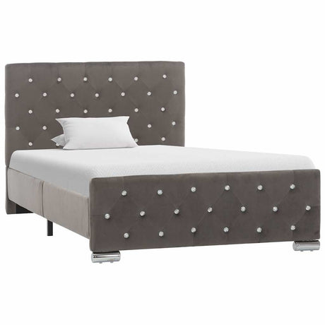 Vidaxl bedframe fluweel grijs 100x200 cm