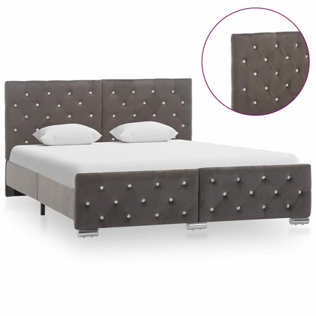 Vidaxl bedframe fluweel grijs 140x200 cm