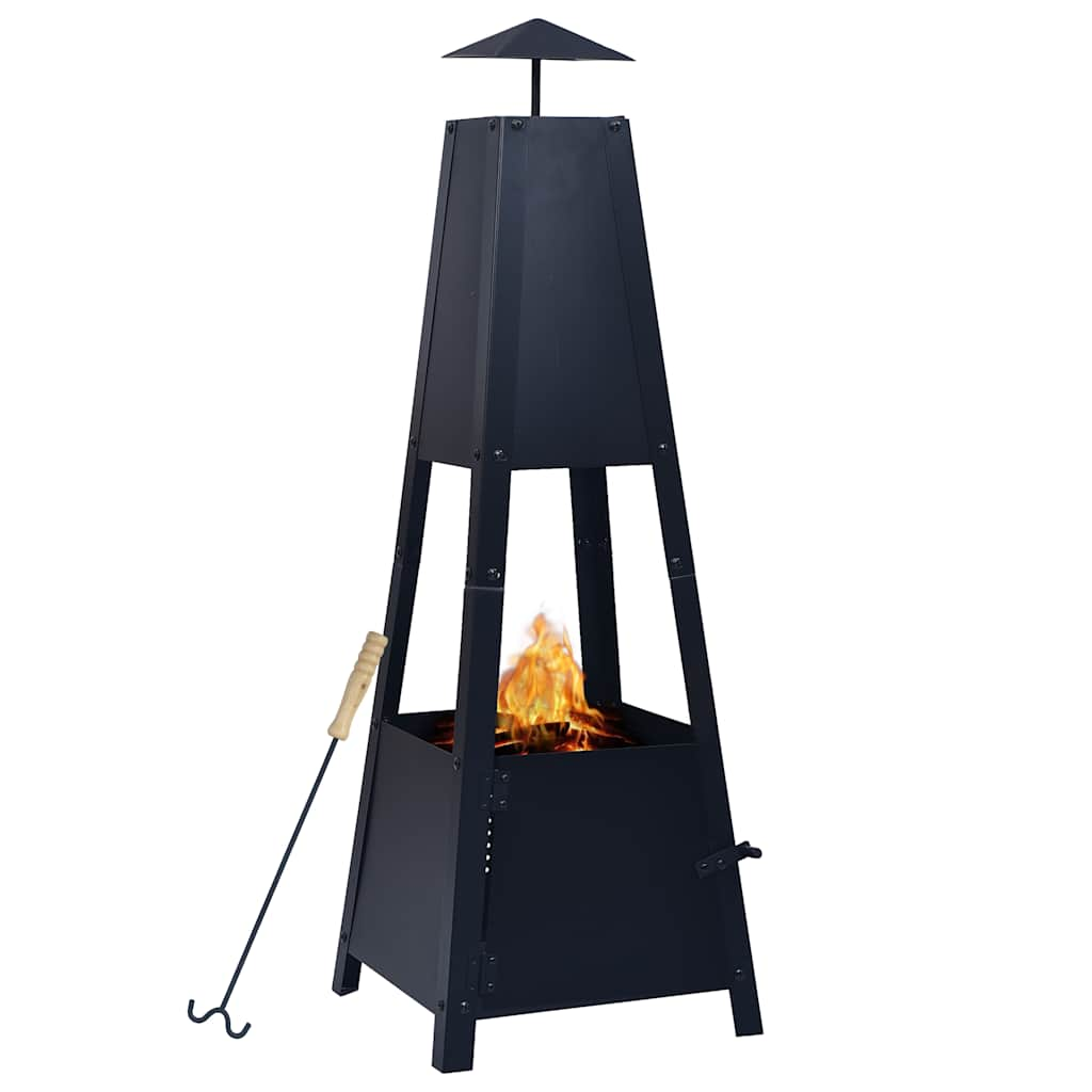 Vidaxl fireplace 35x35x99 cm steel black