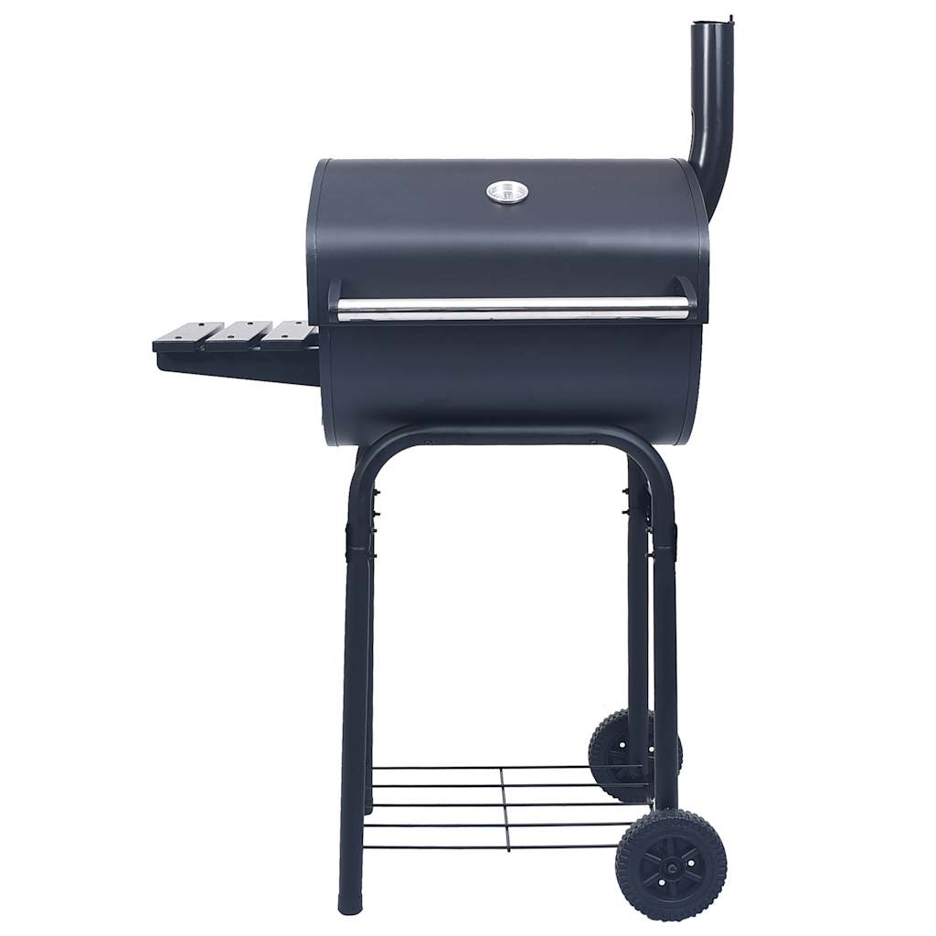 Vidaxl Charcoal barbecue smoker with underwealth Black