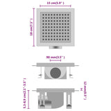 Vidaxl Doudeur de douche 18x18 cm en acier inoxydable