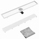 Vidaxl shower drain with 2-in-1 lid 83x14 cm stainless steel