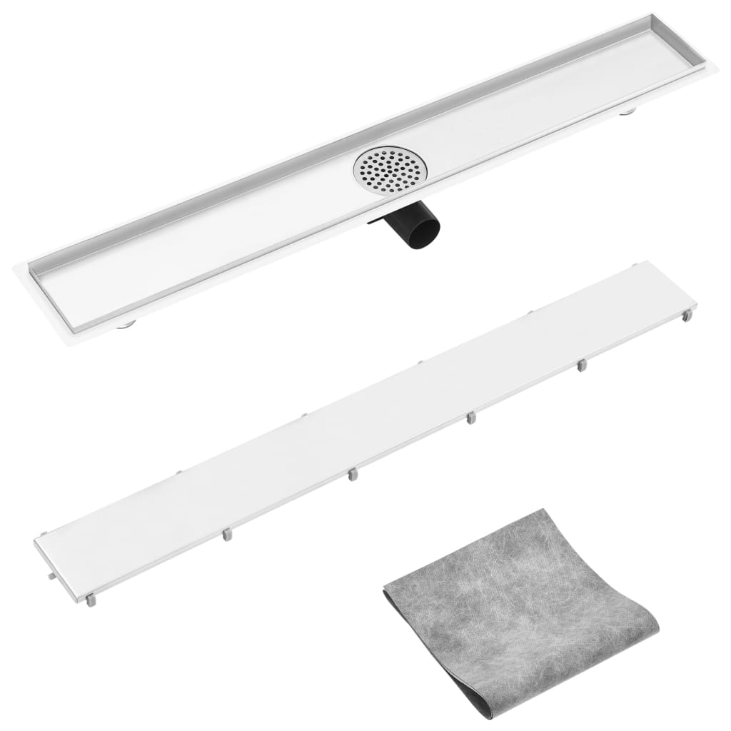 Vidaxl shower drain with 2-in-1 lid 93x14 cm stainless steel