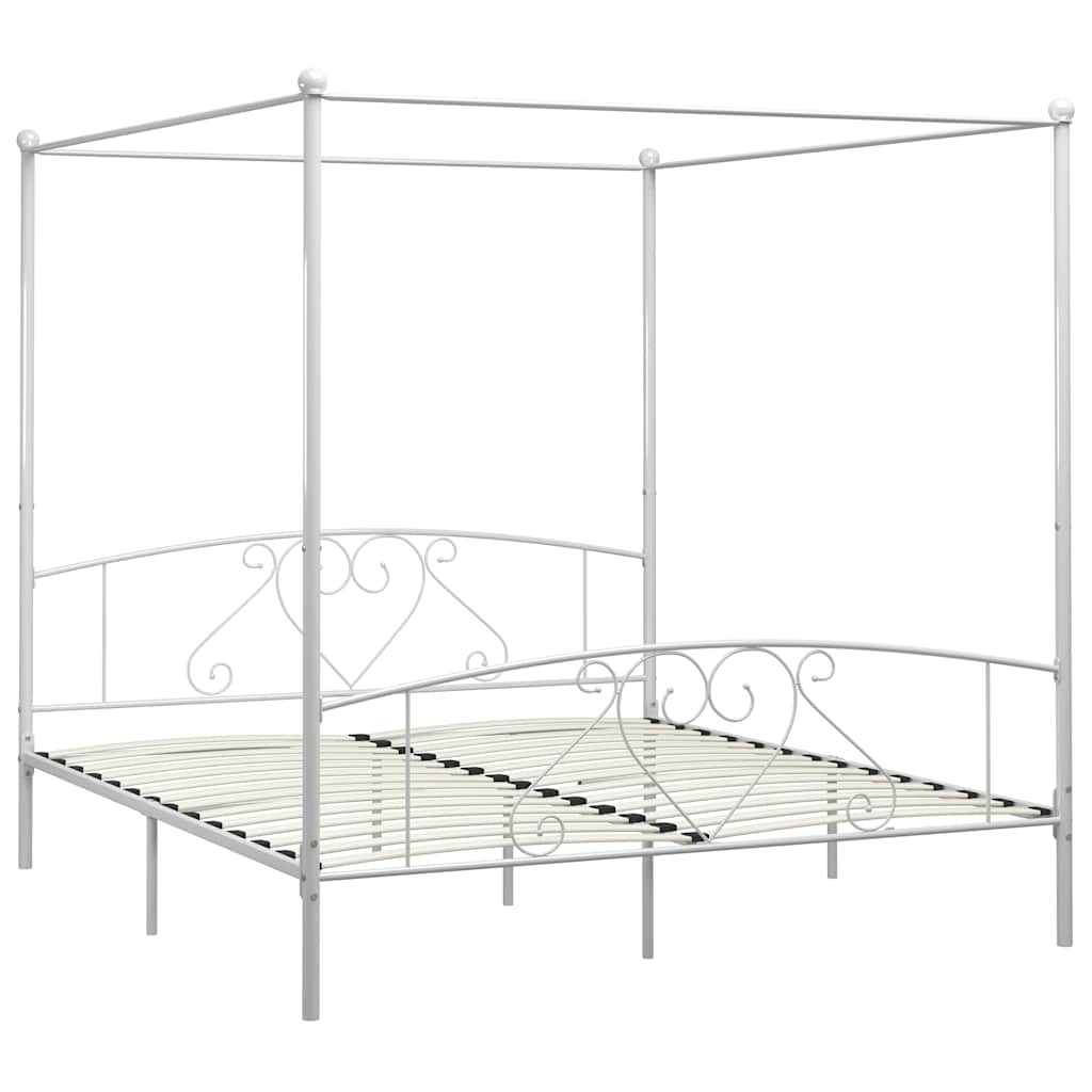Vidaxl hemelbedframe metaal wit 180x200 cm