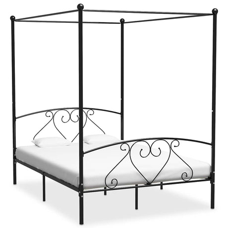 Vidaxl hemelbedframe metaal zwart 140x200 cm