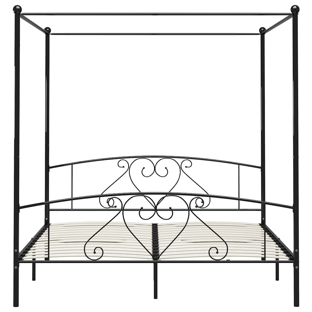 Vidaxl hemelbedframe metaal zwart 180x200 cm